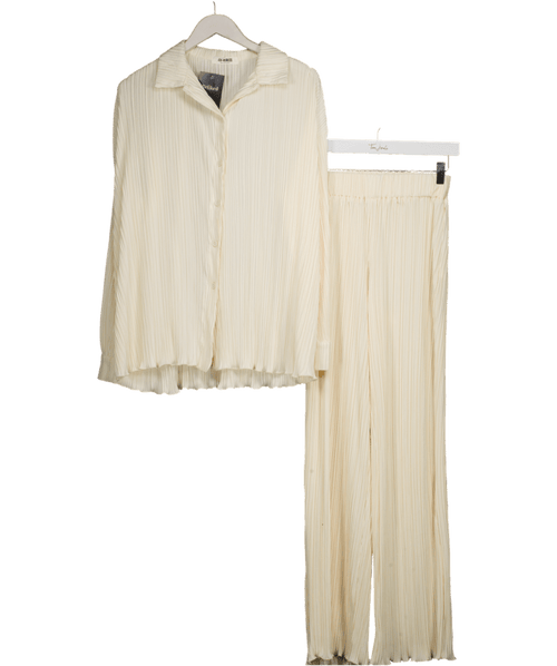 4th & Reckless Cream Plisse Shirt And Trousers UK 6 - Reliked
