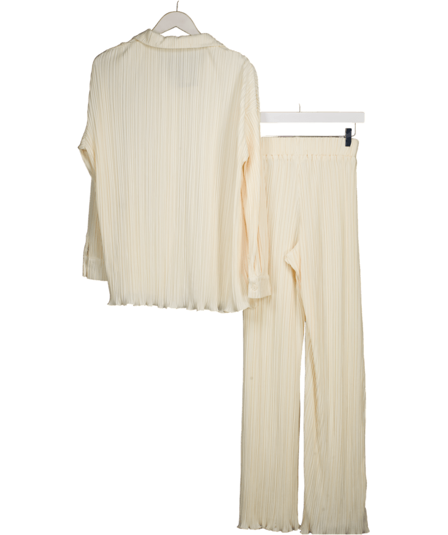 4th & Reckless Cream Plisse Shirt And Trousers UK 6 - Reliked
