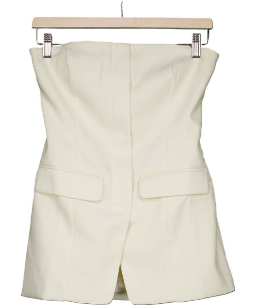 4th & Reckless Cream Split Front Tailored Corset Top UK 8 - Reliked