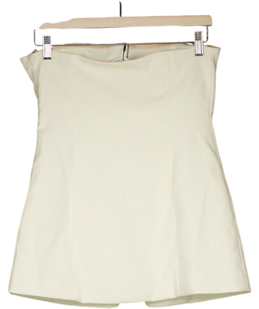 4th & Reckless Cream Tailored Bandeau Split Front Top UK 8 - Reliked