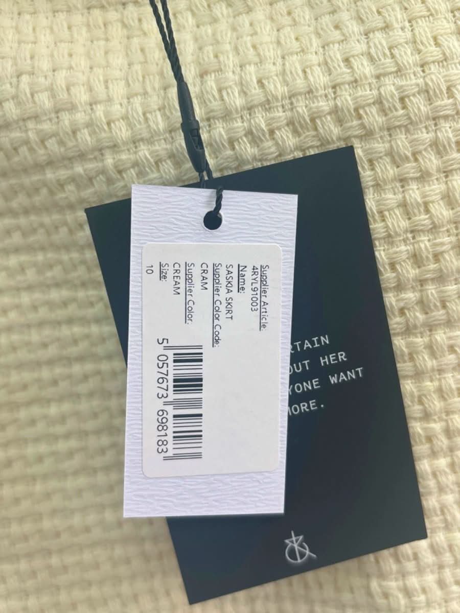 4th & Reckless Cream Tweed Mini Skirt UK 10 - Reliked