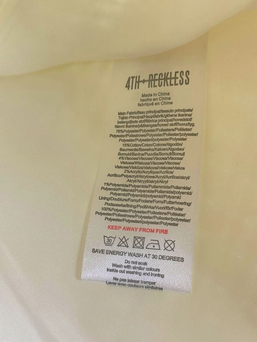 4th & Reckless Cream Tweed Mini Skirt UK 10 - Reliked