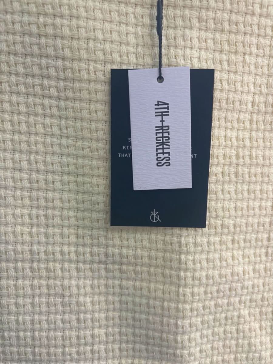 4th & Reckless Cream Tweed Mini Skirt UK 10 - Reliked