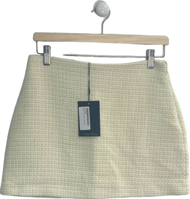4th & Reckless Cream Tweed Mini Skirt UK 10 - Reliked