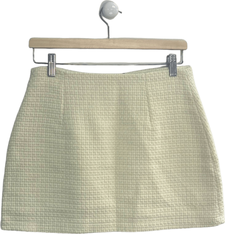4th & Reckless Cream Tweed Mini Skirt UK 10 - Reliked