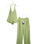 4th & Reckless Green Halter Neck Tailored Waistcoat And Trouser Set UK 8 - Reliked