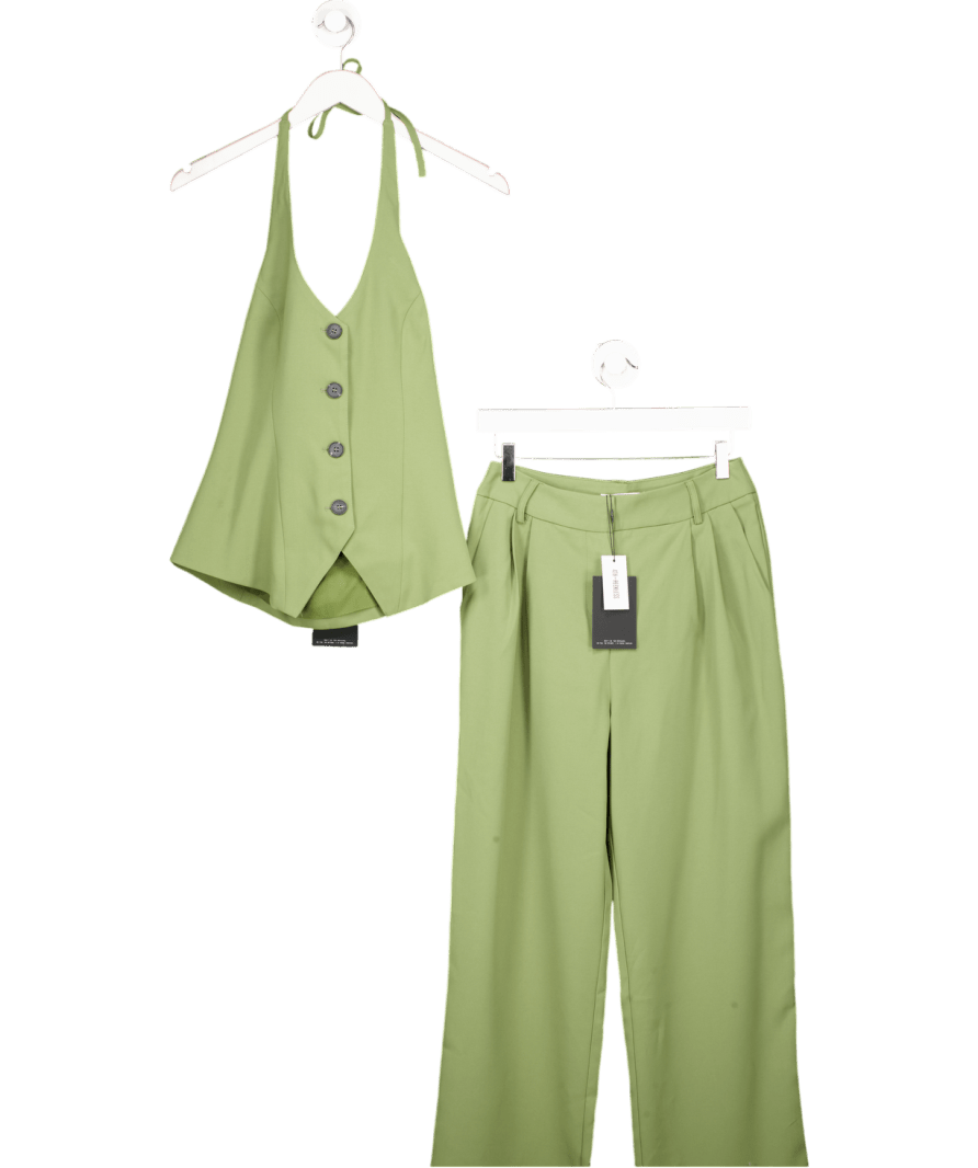 4th & Reckless Green Halter Neck Tailored Waistcoat And Trouser Set UK 8 - Reliked