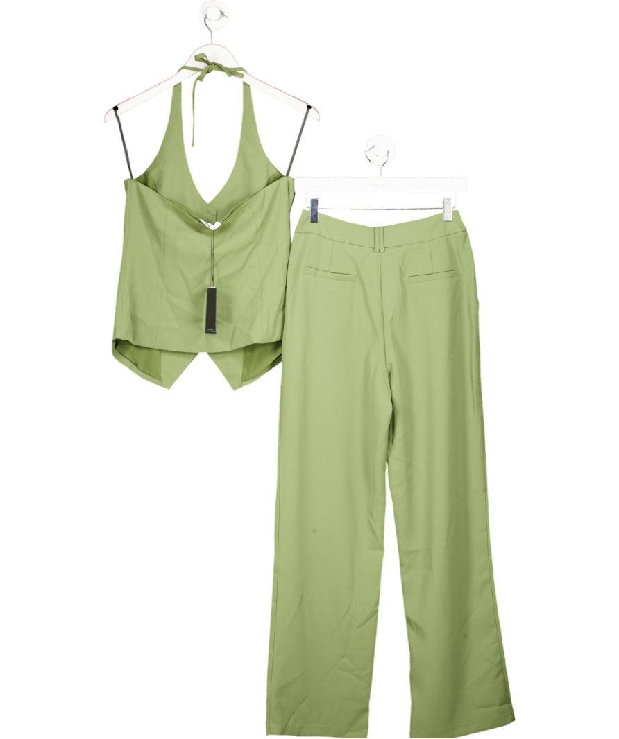 4th & Reckless Green Halter Neck Tailored Waistcoat And Trouser Set UK 8 - Reliked