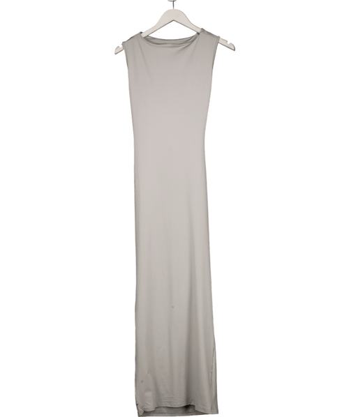 4th & Reckless Grey Sleeveless Ruched High Neck Maxi Dress UK 6 - Reliked