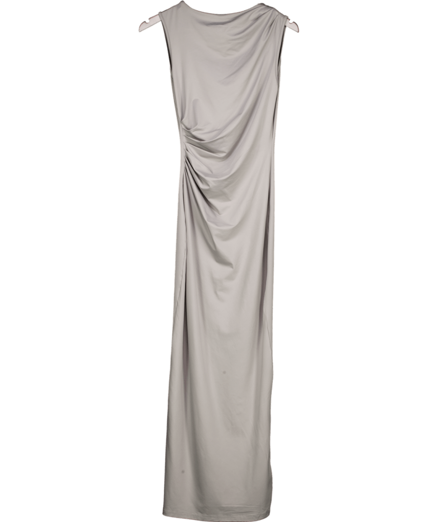 4th & Reckless Grey Sleeveless Ruched High Neck Maxi Dress UK 6 - Reliked