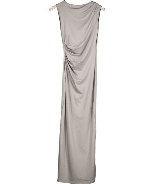 4th & Reckless Grey Sleeveless Ruched High Neck Maxi Dress UK 6 - Reliked