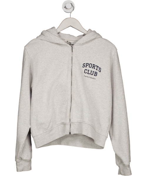 4th & Reckless Grey "sports Club" Sara Zip Hoodie UK S - Reliked