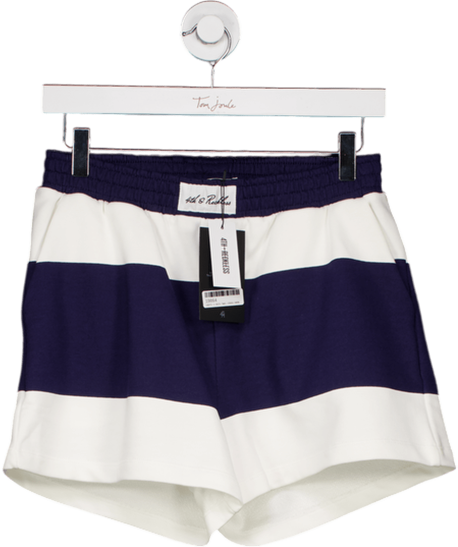 4th & Reckless Navy And White Stripe Boxer Short - Alba UK S - Reliked