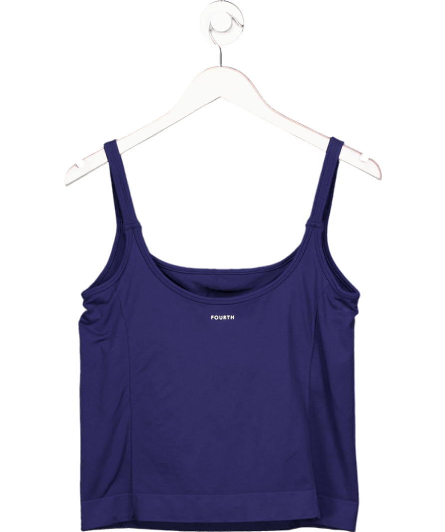 4th & Reckless Navy Blue Sculpting Seamless Gym Vest Top - Dua UK XL - Reliked
