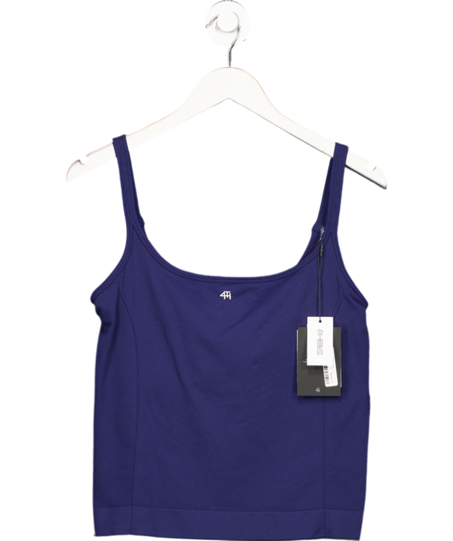 4th & Reckless Navy Blue Sculpting Seamless Gym Vest Top - Dua UK XL - Reliked