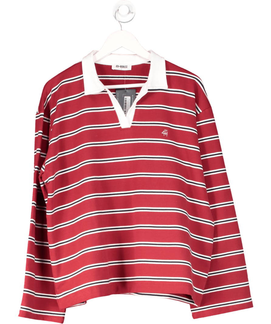 4th & Reckless Red Alicia Polo Shirt UK XL - Reliked