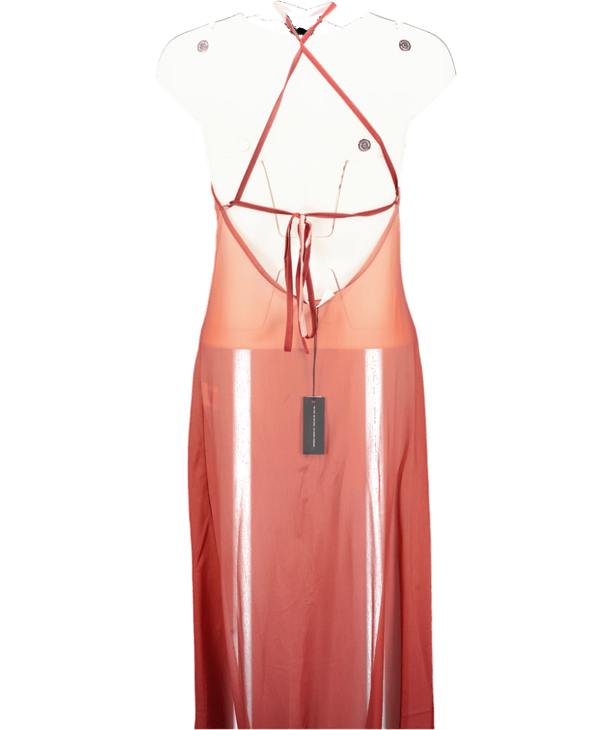 4th & Reckless Red Ombre Mesh Side Split Maxi Dress - Raphaella UK 6 - Reliked