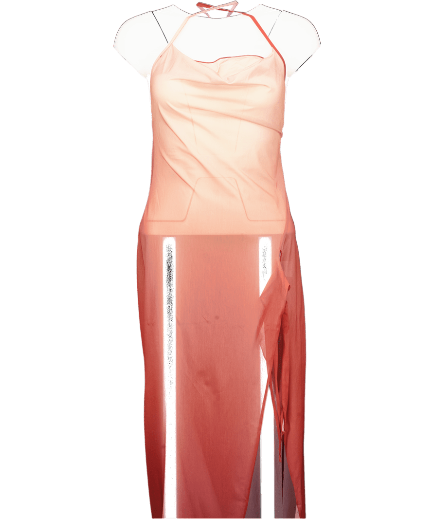 4th & Reckless Red Ombre Mesh Side Split Maxi Dress - Raphaella UK 6 - Reliked