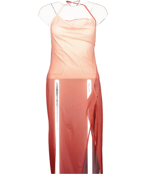 4th & Reckless Red Ombre Mesh Side Split Maxi Dress - Raphaella UK 6 - Reliked