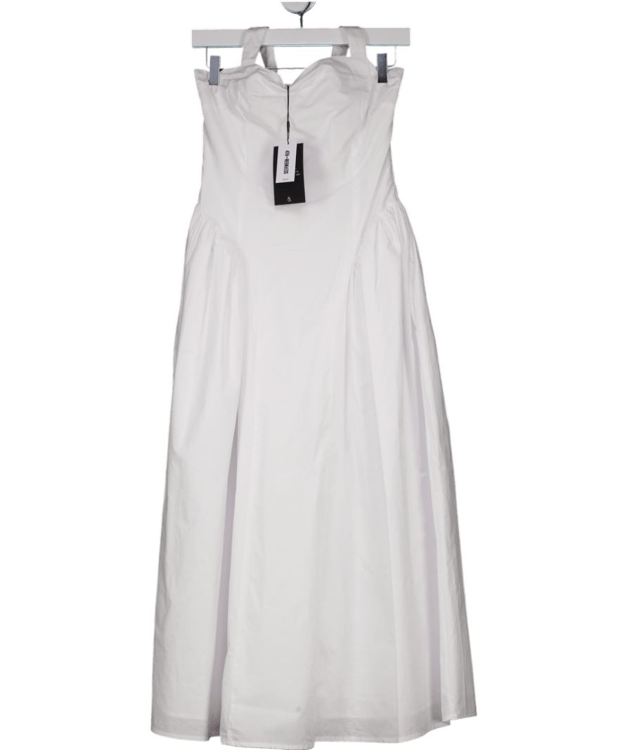 4th & Reckless White Cotton Square Neck Maxi Dress UK 6 - Reliked