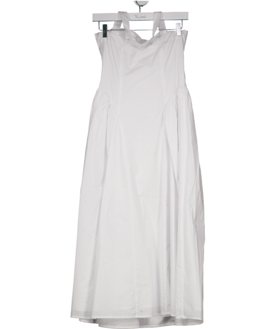 4th & Reckless White Cotton Square Neck Maxi Dress UK 6 - Reliked