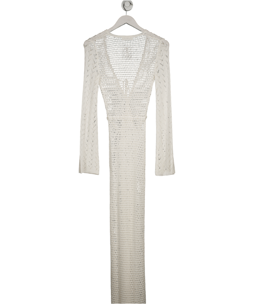 4th & Reckless White Cream Knit Panelled Crochet Maxi Dress - Chloe UK 6 - Reliked