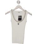 4th & Reckless White Embellished Trim Branded Vest Top - Renya UK 6 - Reliked