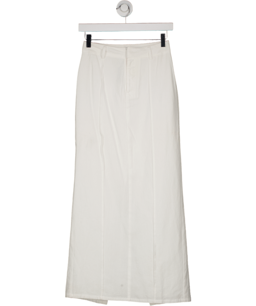 4th & Reckless White Mila Woven Maxi Skirt UK 6 - Reliked