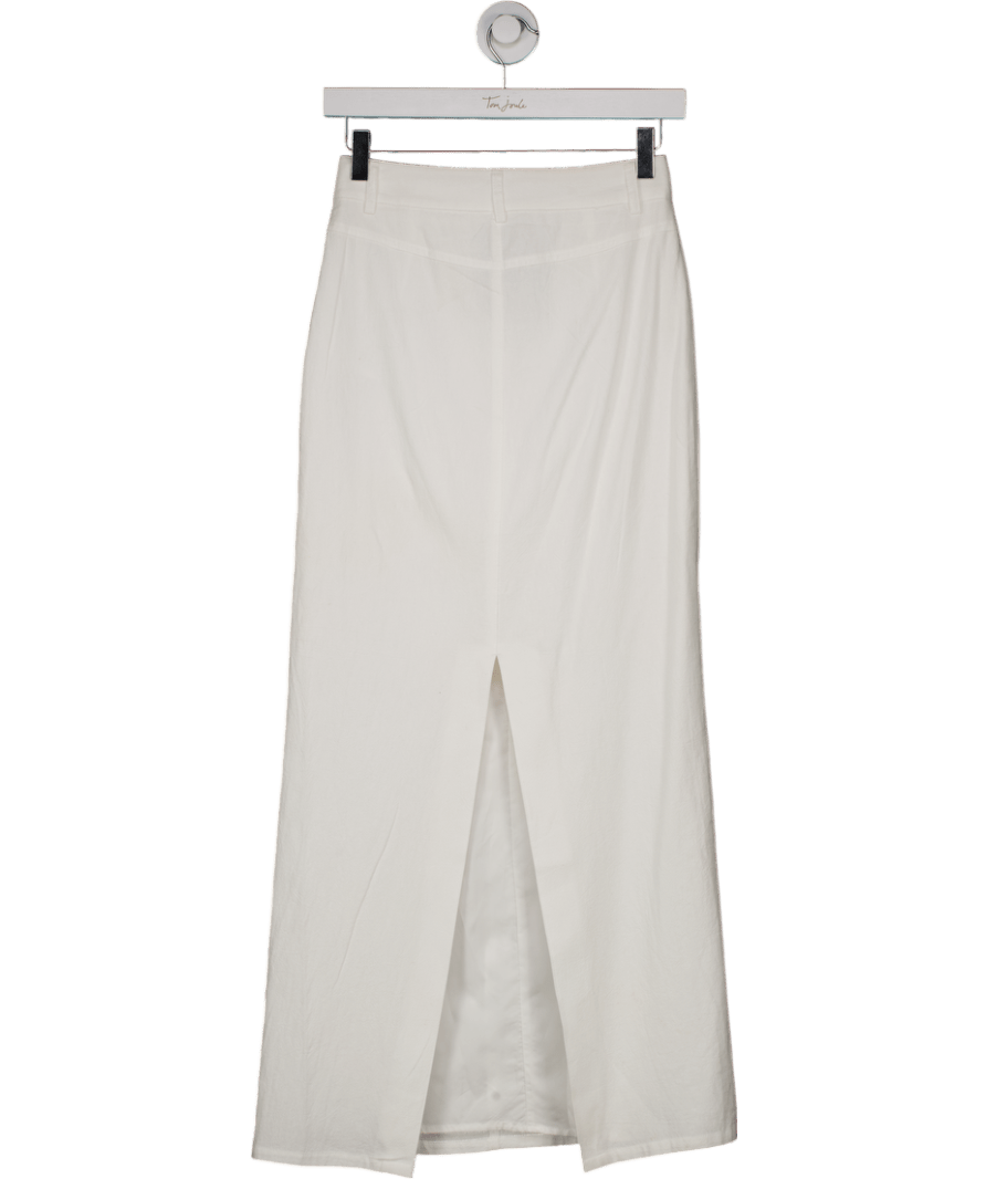 4th & Reckless White Mila Woven Maxi Skirt UK 6 - Reliked