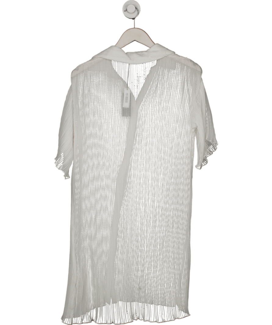 4th & Reckless White Oversized Plisse Beach Shirt UK 10 - Reliked