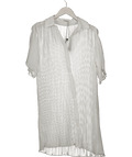 4th & Reckless White Oversized Plisse Beach Shirt UK 10 - Reliked