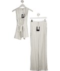 4th & Reckless White Pinstripe Halter Neck Tailored Waistcoat And UK 6 - Reliked