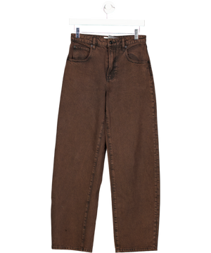 FRAME Brown Long Barrel High Rise Jeans In Ore W24