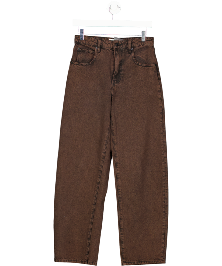 FRAME Brown Long Barrel High Rise Jeans In Ore W24