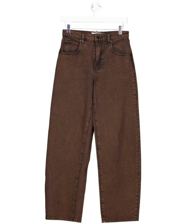 FRAME Brown Long Barrel High Rise Jeans In Ore W24