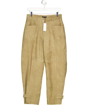 Karen Millen Olive Green Real Suede Utility Trousers UK 10