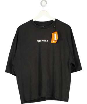 Young LA Black Simple Boxy Tee UK L