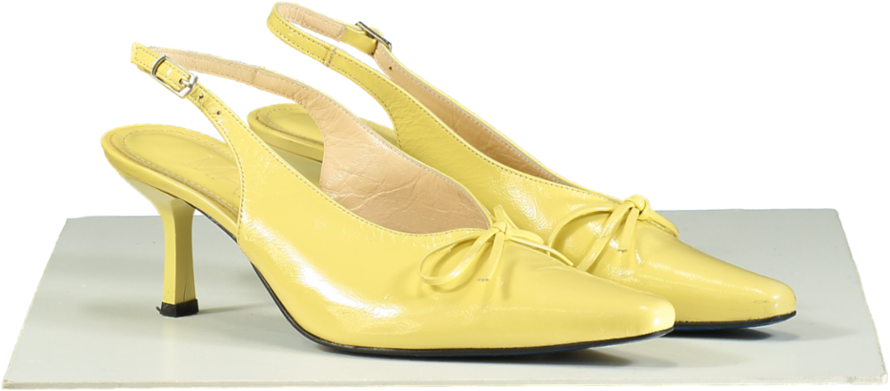 Manc Yellow Fleur Slingbacks UK 6 EU 39
