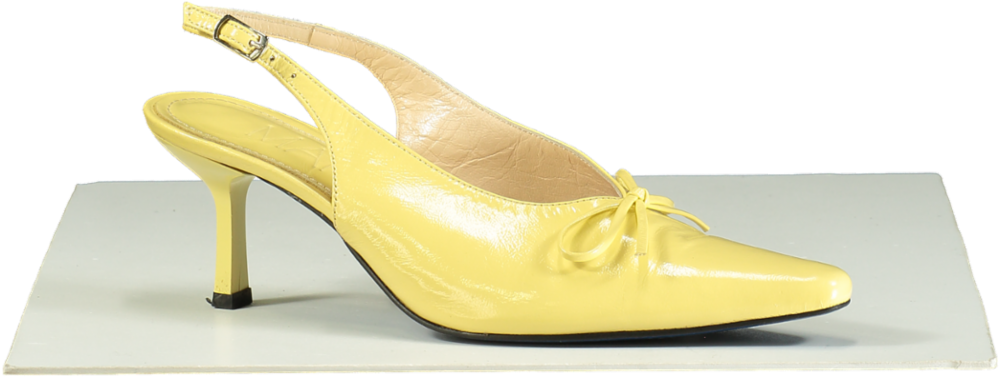 Manc Yellow Fleur Slingbacks UK 6 EU 39