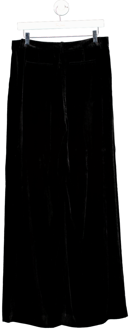 L'agence Black Pilar Velvet Wide-leg Trousers Us10 UK 14