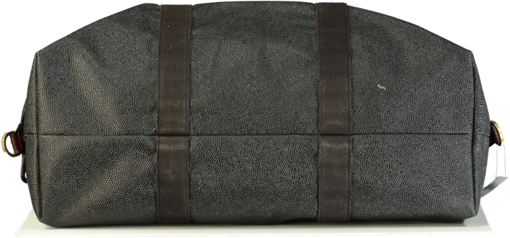 Mulberry Black / Tan Scotchgrain Leather Travel Weekend Bag