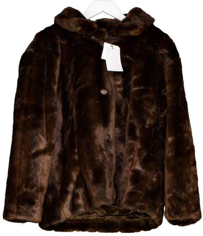 Rosae Brown Le Flaubert - Mink Faux Fur Coat UK 8