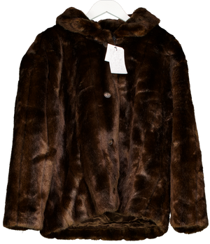 Rosae Brown Le Flaubert - Mink Faux Fur Coat UK 8