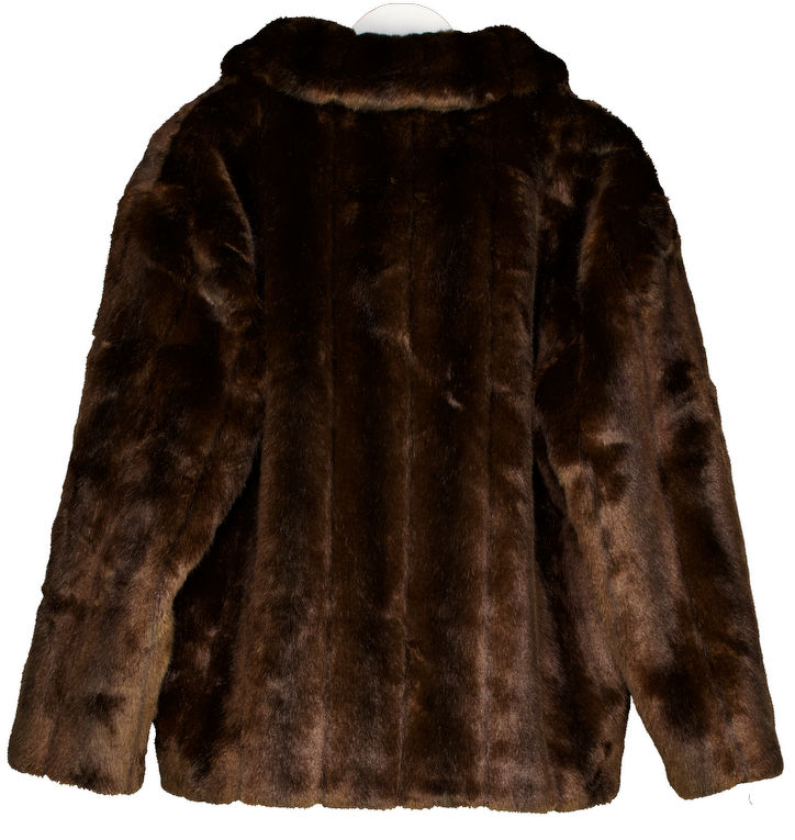 Rosae Brown Le Flaubert - Mink Faux Fur Coat UK 8