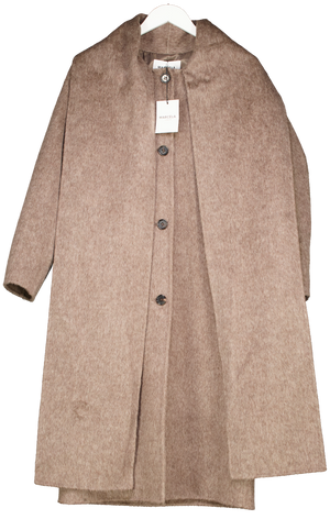 Marcela london Brown Ridi Alpaca Blend Scarf Trench Coat UK S