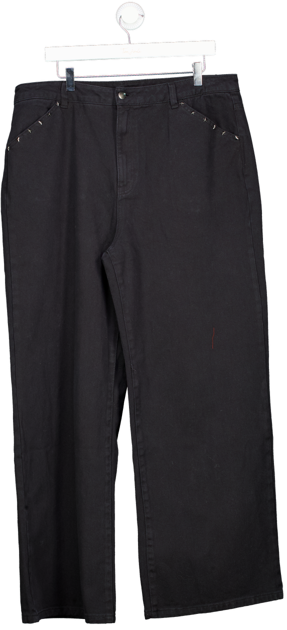 Very Black Wide Leg Jeans With Star Studs UK 18