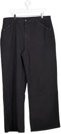 Very Black Wide Leg Jeans With Star Studs UK 18