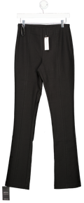 Karen Millen Black Ponte High Waisted Slit Detail Trouser UK S