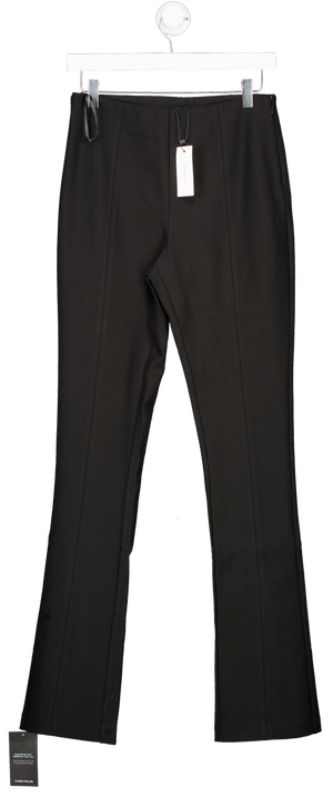 Karen Millen Black Ponte High Waisted Slit Detail Trouser UK S