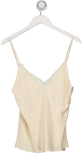ASOS Cream Satin Plunge Cami Top UK 8